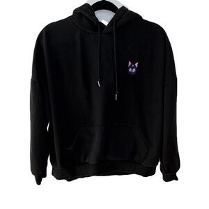 Black Hoodie w/ Luna Embroidery (Sailor Moon) – Cozy Unisex Fit